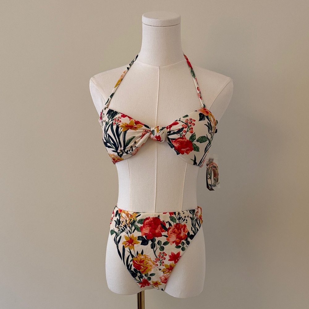 J. Crew Floral Swimwear in Pink and Green